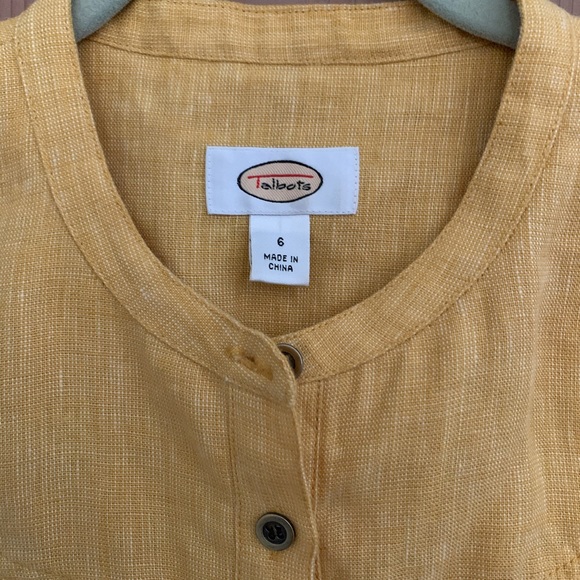 Talbots Beautiful Yellow Linen Dress - Picture 4 of 7